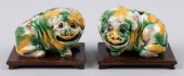 PAIR OF CHINESE SANCAI-GLAZED