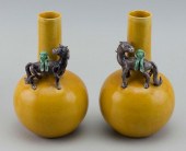 PAIR OF CHINESE SANCAI PORCELA