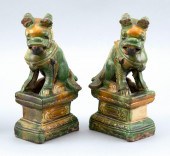 PAIR OF CHINESE SANCAI POTTERY