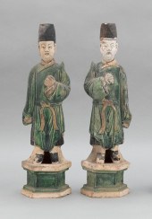 PAIR OF CHINESE SANCAI POTTERY