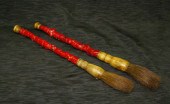 Pair of Chinese Scarlet-Tinted