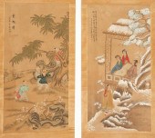 PAIR OF CHINESE SCROLL PAINTIN