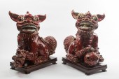 PAIR OF CHINESE SHIWAN GLAZED