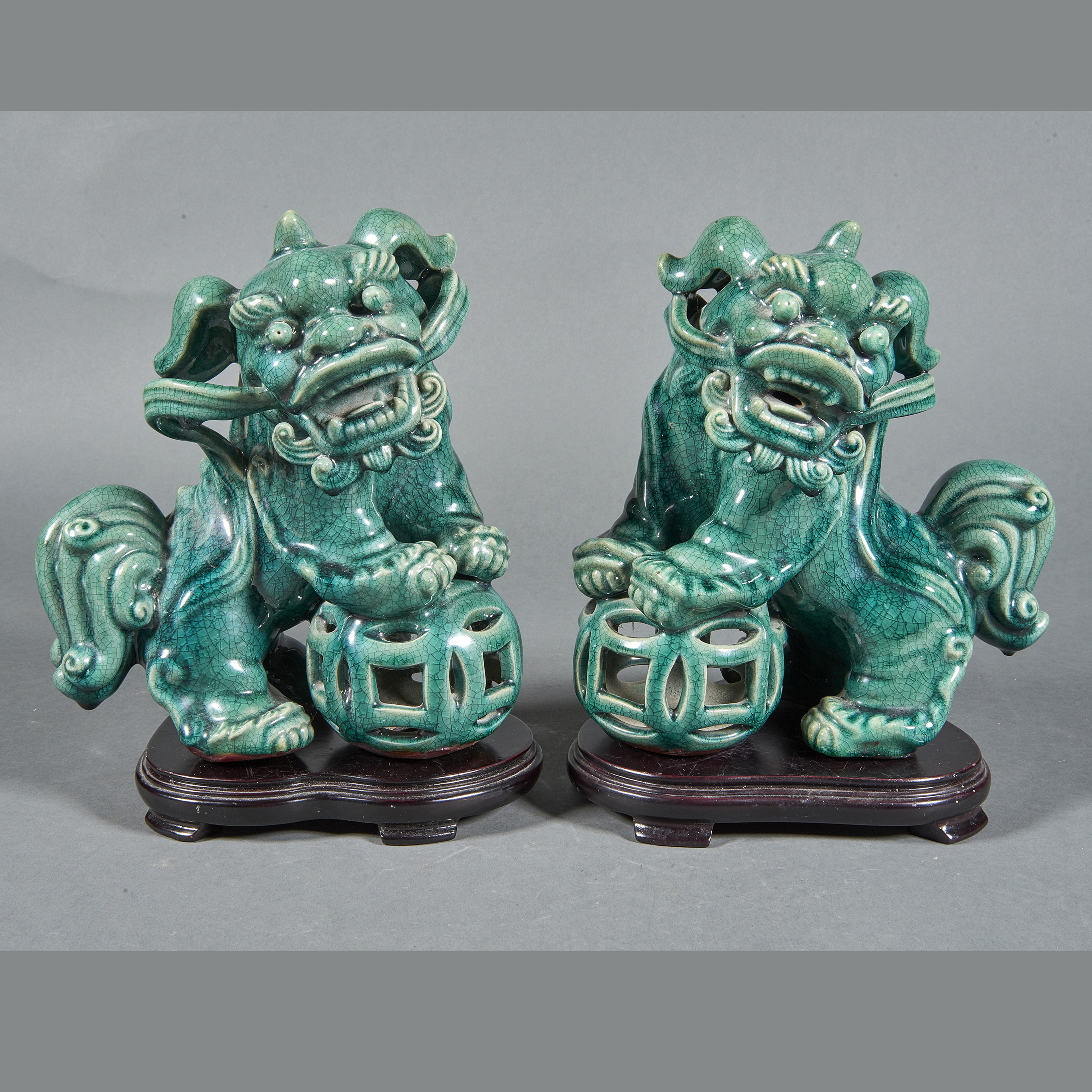 PAIR OF CHINESE SHIWAN TURQUOISE