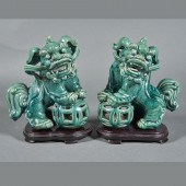 PAIR OF CHINESE SHIWAN TURQUOI