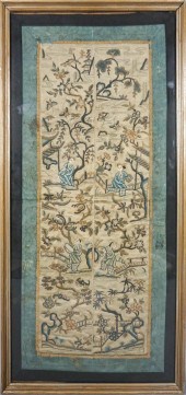 PAIR OF CHINESE SILK EMBROIDER