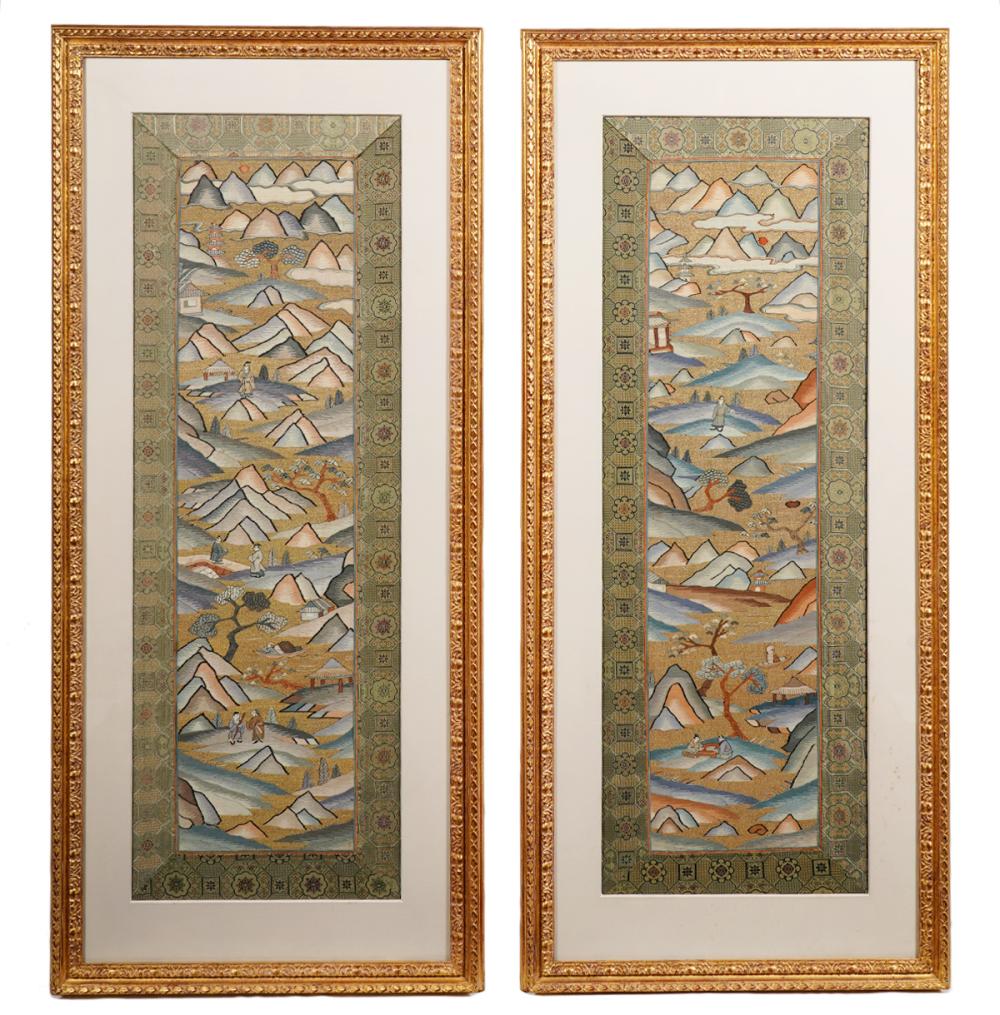 PAIR OF CHINESE SILK KESI
