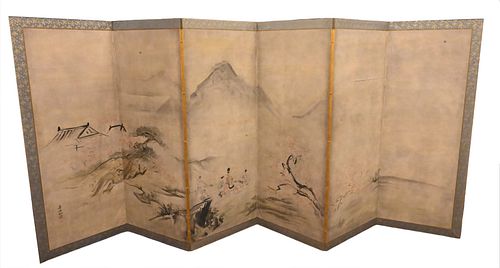 PAIR OF CHINESE SIX PANEL