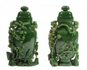 PAIR OF CHINESE SPINACH GREEN