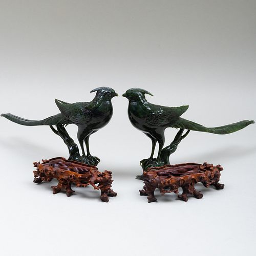 PAIR OF CHINESE SPINACH GREEN