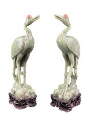 PAIR OF CHINESE SPINACH JADE C