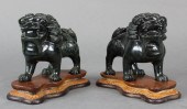 PAIR OF CHINESE SPINACH JADE G