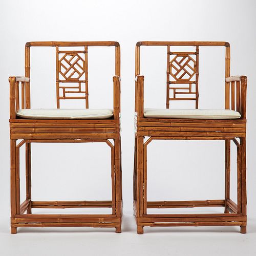 PAIR OF CHINESE SPOTTED BAMBOO