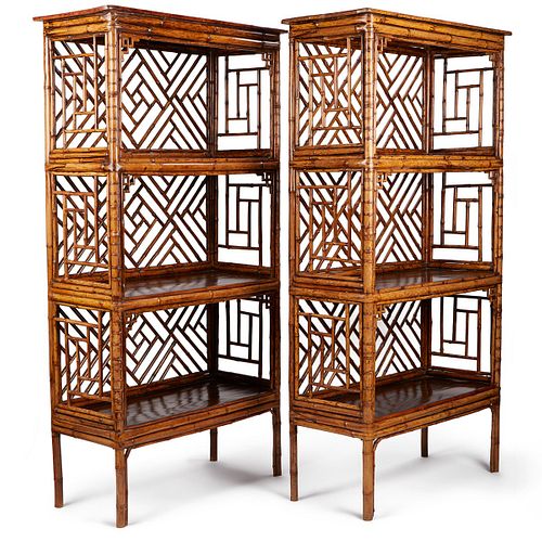 PAIR OF CHINESE SPOTTED BAMBOO