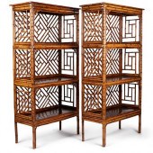 PAIR OF CHINESE SPOTTED BAMBOO