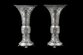 PAIR OF CHINESE STERLING SILVE
