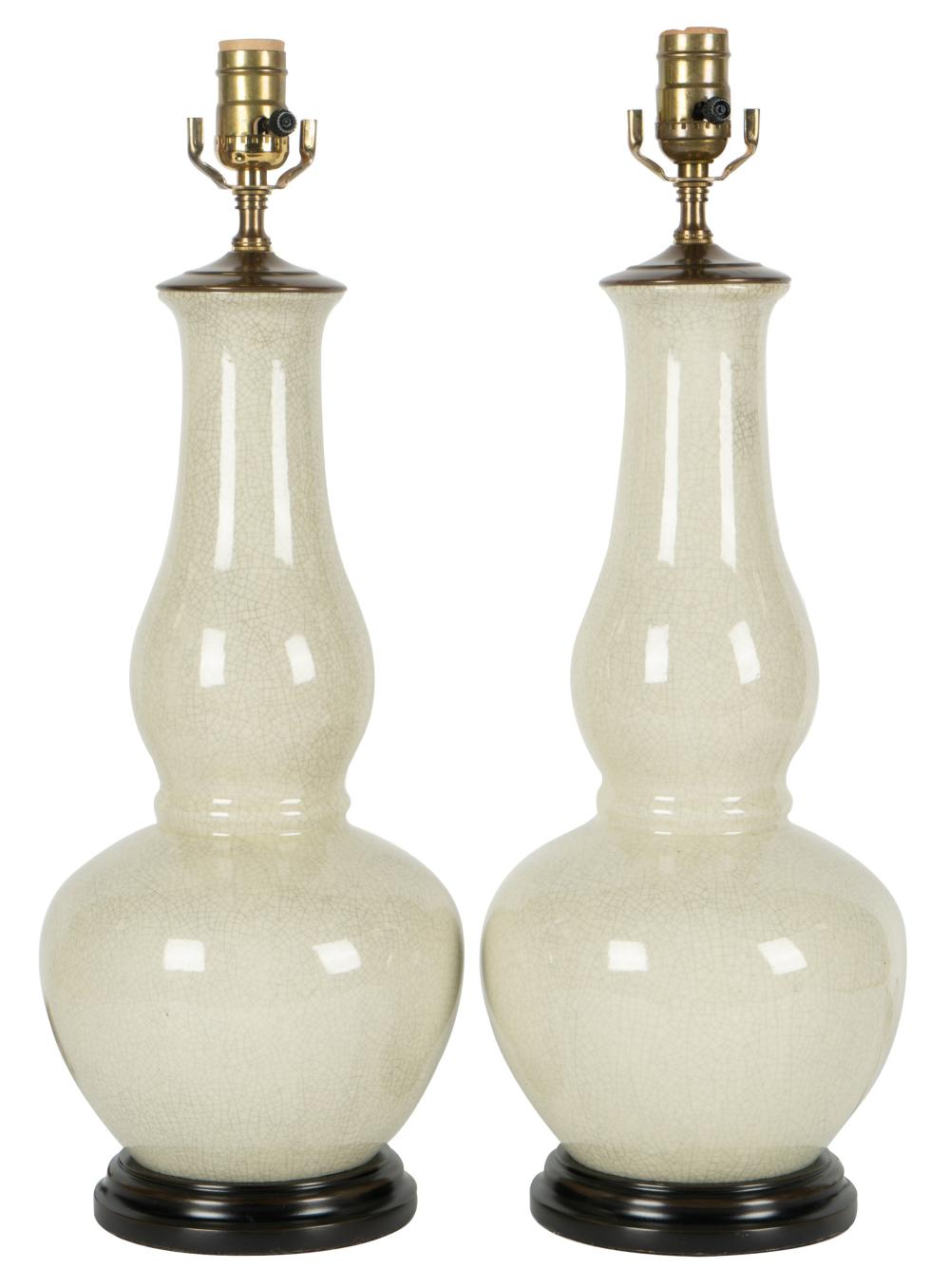 PAIR OF CHINESE-STYLE CRACKLE GLAZE