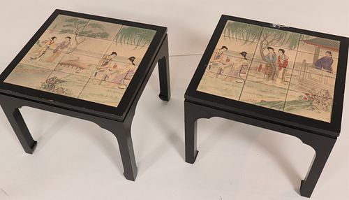 PAIR OF CHINESE STYLE INSET CERAMIC