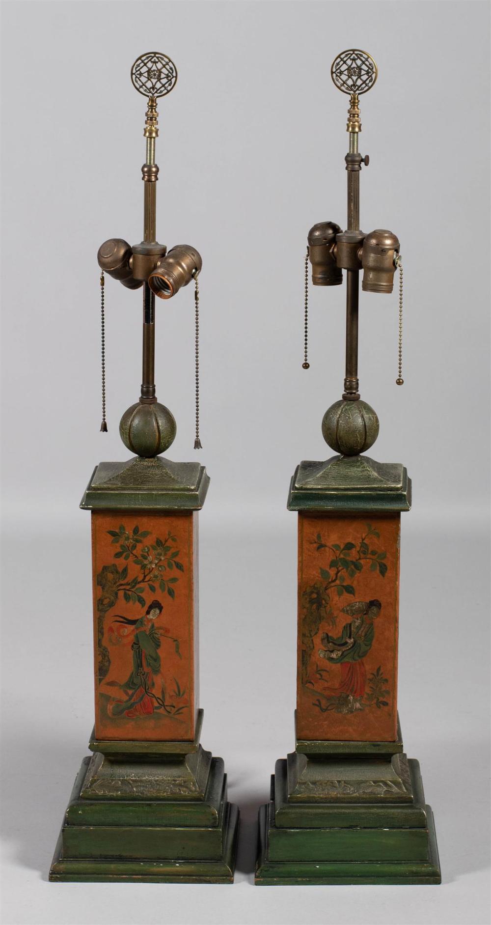 PAIR OF CHINESE STYLE SCARLET