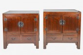 PAIR OF CHINESE STYLE SIDE CAB