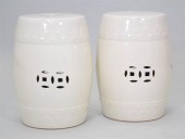 PAIR OF CHINESE STYLE WHITE GR