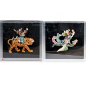 PAIR OF CHINESE TERRACOTTA ROO