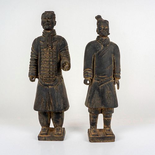 PAIR OF CHINESE TERRACOTTA WARRIORS