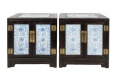 PAIR OF CHINESE TILE-INSET WOO