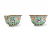PAIR OF CHINESE TURQOUISE FAMI