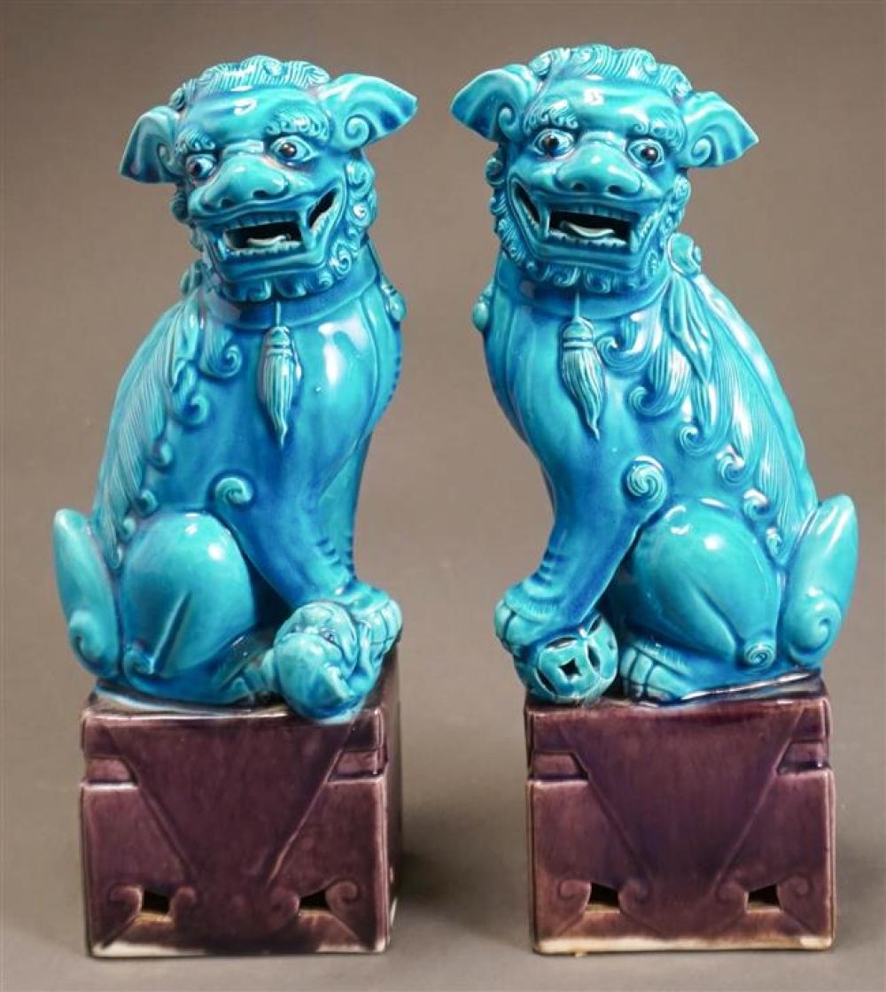 PAIR OF CHINESE TURQUOISE GLAZE