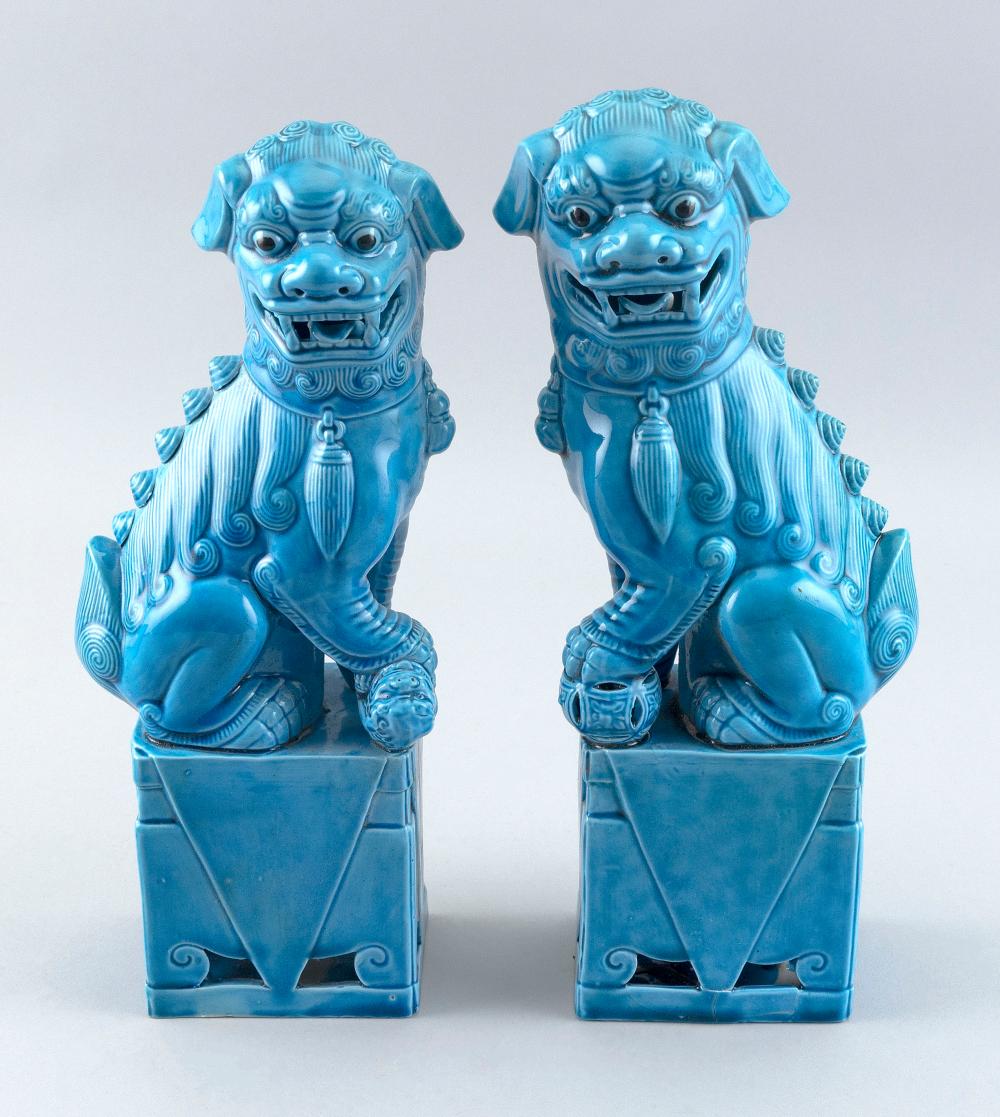 PAIR OF CHINESE TURQUOISE GLAZE