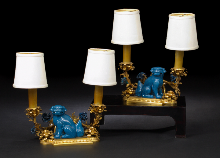 Pair of Chinese Turquoise Glazed
