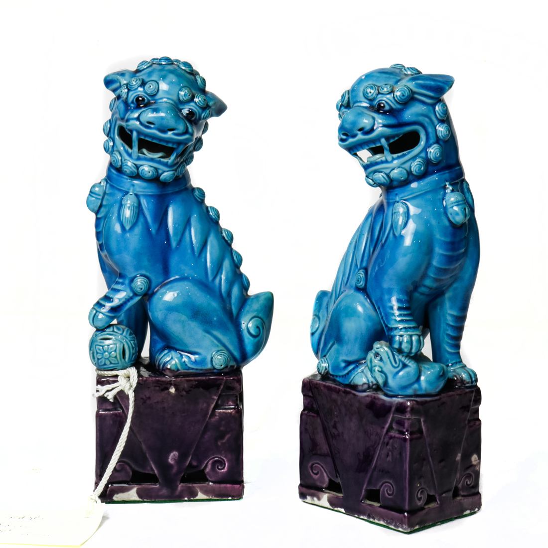 PAIR OF CHINESE TURQUOISE GLAZED