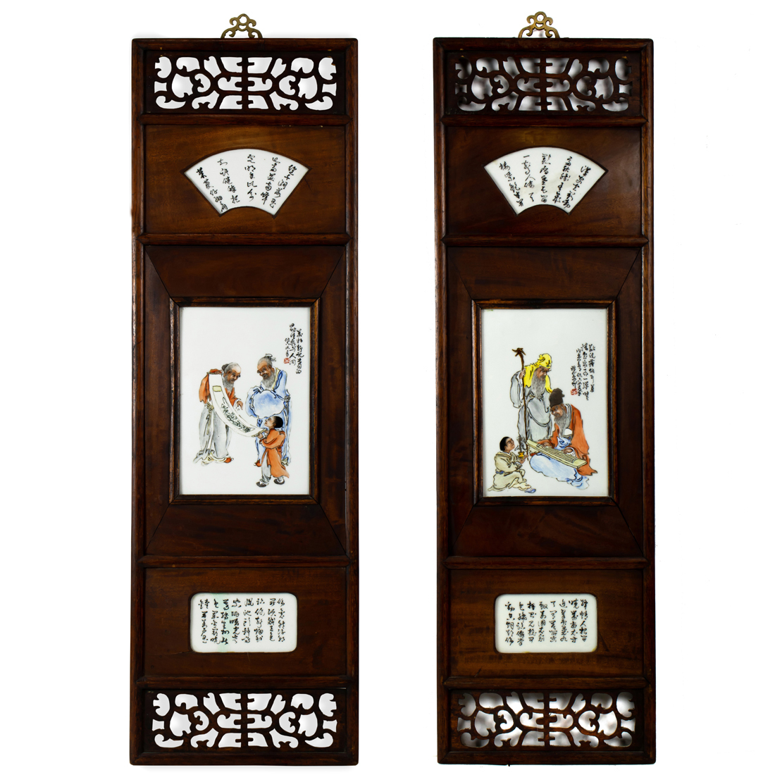 PAIR OF CHINESE WALL PANELS WITH