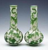 PAIR OF CHINESE WHITE AND GREE