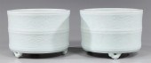 Pair of Chinese white glazed b
