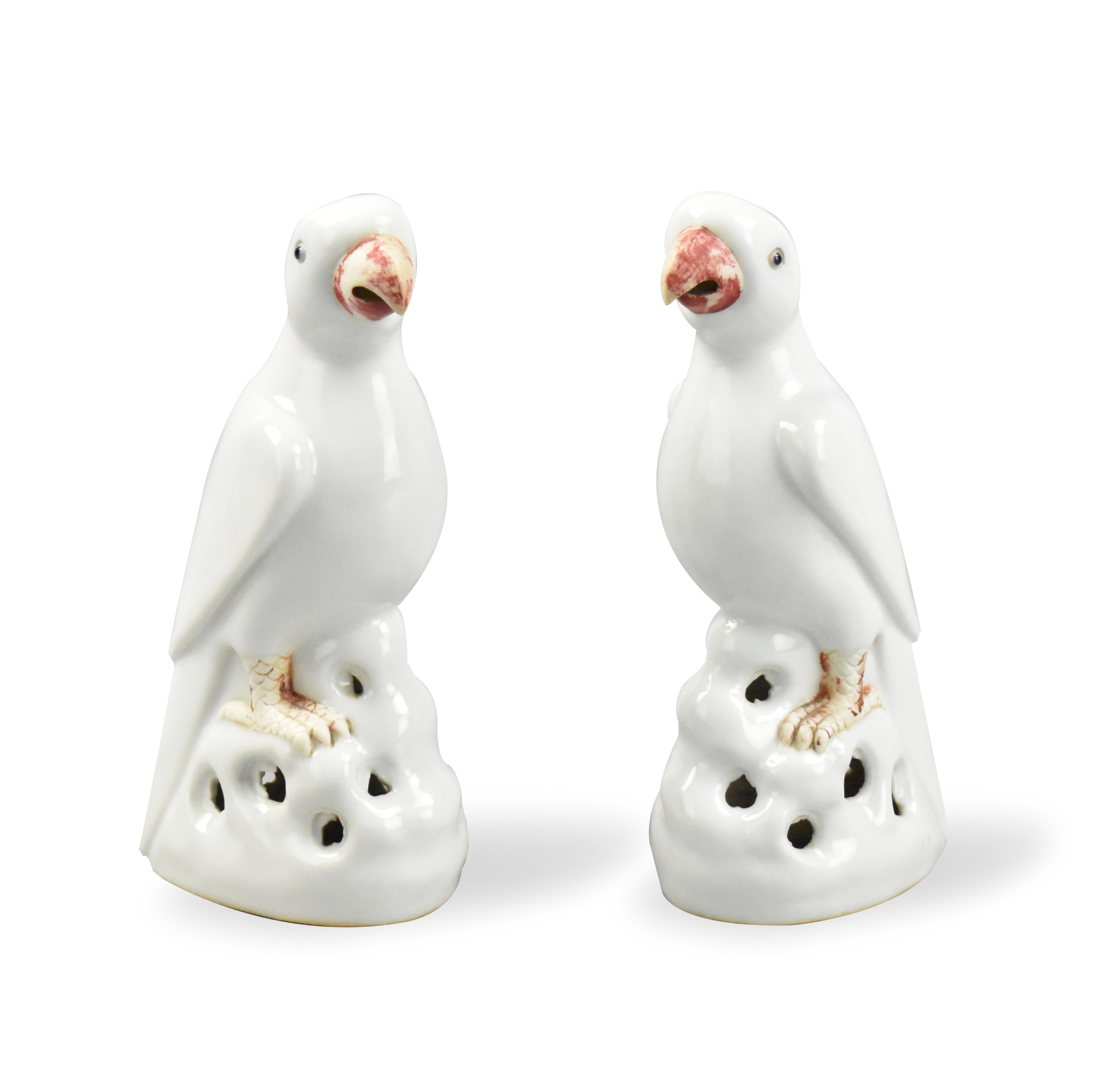 PAIR OF CHINESE WHITE GLAZED