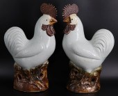 PAIR OF CHINESE WHITE GLAZED M