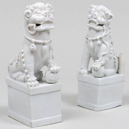 PAIR OF CHINESE WHITE GLAZED
