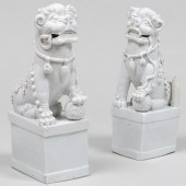 PAIR OF CHINESE WHITE GLAZED P