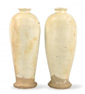 PAIR OF CHINESE WHITE-GLAZED M