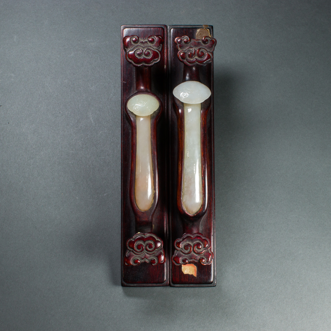 PAIR OF CHINESE WHITE JADE HAIR