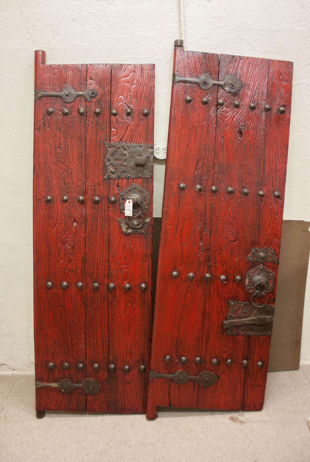 PAIR OF CHINESE WOOD ENTRY