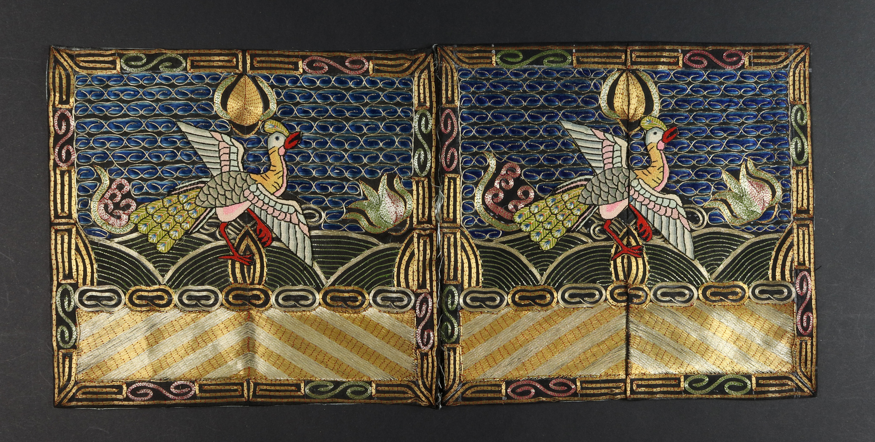 PAIR OF CHINESE WOVEN AND