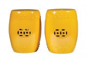 PAIR OF CHINESE YELLOW GLAZED