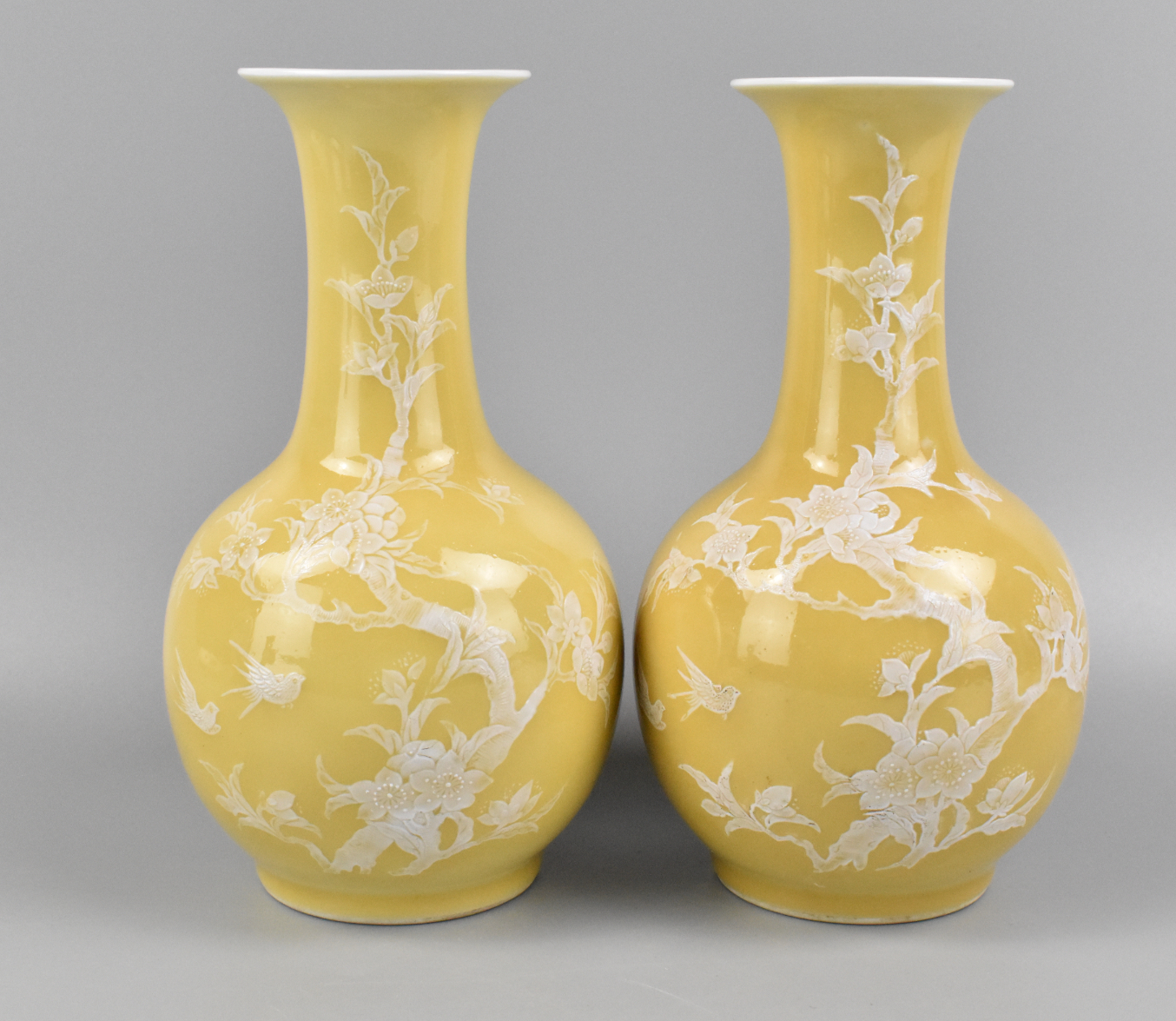 PAIR OF CHINESE YELLOW GLAZED