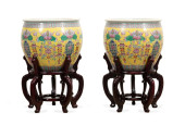PAIR OF CHINESE YELLOW GROUND