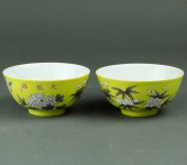 PAIR OF CHINESE YELLOW GROUND