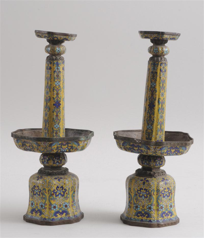 PAIR OF CHINESE YELLOW-GROUND
