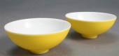 PAIR OF CHINESE YELLOW MONOCHR